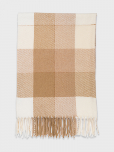 Палантин с бахромой в клетку