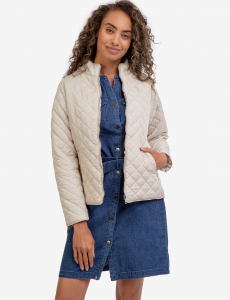 QUILTED SIDE KNIT MOTO JACKET