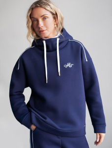 Худи среднего объема из эластичного футера трехнитики c начесом