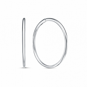 Серьги родированные сеч.круг 1,3 d-20мм серебро 925*