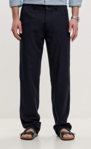 Брюки лен F511-0851 navy