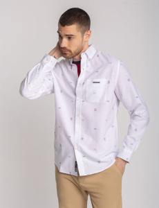 LONG SLEEVE ALL OVER MALLET PRINT OXFORD SHIRT