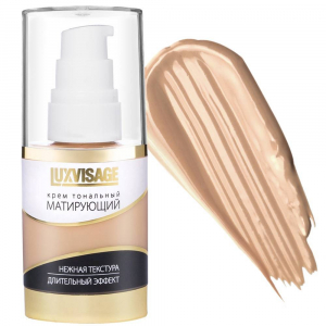 Крем тональный матирующий Luxvisage LUXVISAGE бежевый 01 фарфоровый матирующий эффект