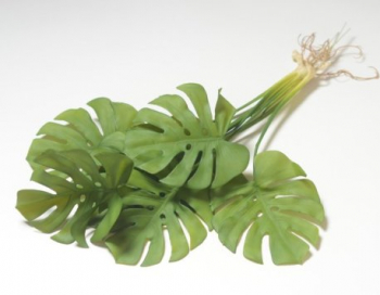 Искусственные цветы, Ветка кустовая монстера с корешками (1010237) зеленый