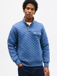 Quilted Quarter-Snap Sweatshirt