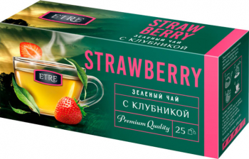 «ETRE», чай Strawberry зеленый с клубникой, 25 пакетиков, 50г