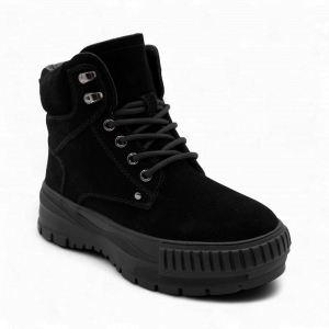 Ботинки из натуральной кожи на меху 88301-1 черные