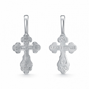 Крест из серебра литье белый