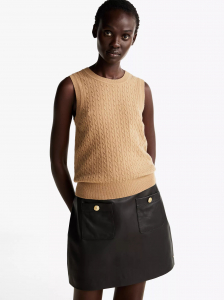 Mini Cable Knit Wool-Blend Sweater Tank