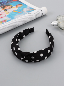 Ободок для волос «Кокетка», 3 см, чёрный горох
