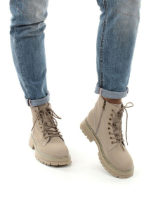 01-P8306-3 GRAY/BEIGE Ботинки демисезонные женские (натуральная кожа)