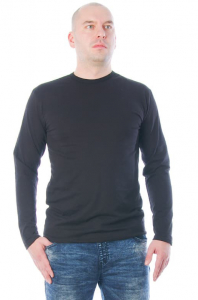 Футболка однотонная длинный рукав (темно-синий)