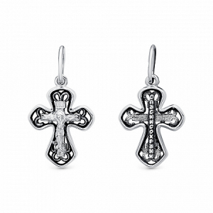 Крест из серебра литье частичное чернение