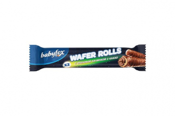 «BabyFox», трубочки Wafer Rolls с ореховой начинкой и какао, 16 г (упаковка 26 шт)