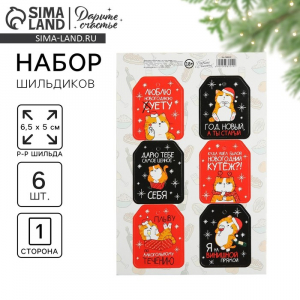 Шильдик новогодний на подарок «Год Новый, а ты старый», набор 6 штук, 16?24 см