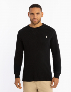 SOLID RIB KNIT CREW NECK PULLOVER