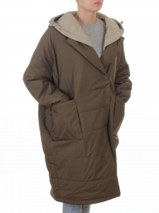 8030 DK. GREEN (KHAKI) Куртка демисезонная женская (100 гр. холлофайбер)