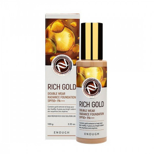 Enough Тональная основа с эффектом сияния №21 / Rich Gold Double Wear Radiance Foundation SPF 50, 100 мл