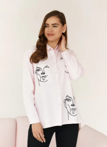 Женская рубашка с вышивкой лица First Way