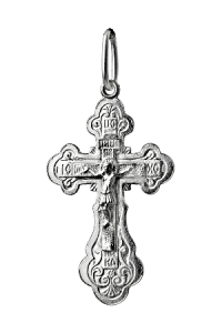 крест из серебра штампованный родированный