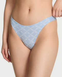 Logo Cotton High-Leg Thong Panty