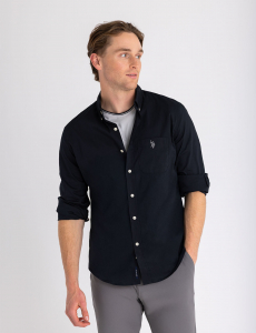 SOLID STRETCH POPLIN LONG SLEEVE SHIRT