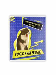 Тетрадь в линейку, предметная, 48 л.,на скрепке, А5 «Мемы. Русский язык»