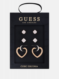 rose gold-tone heart earrings box set - 3 pairs