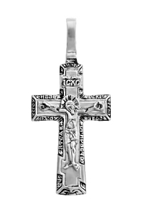 Крест из серебра литье частичное чернение