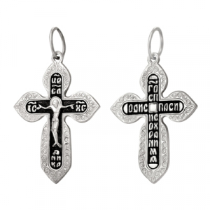 Крест из серебра литье частичное чернение