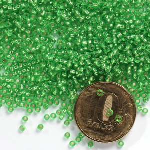 Бисер калиброванный 12/0 100 гр зелёный 3А 49