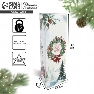 Пакет новогодний подарочный под бутылку, треугольный «Чудо», 13?32?11 см