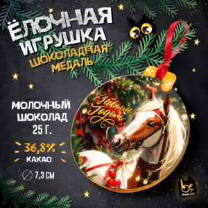 Медаль, НГ. ЛОШАДЬ, молочный шоколад, 25 г., TM Prod.Art