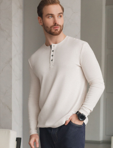 Лонгслив из премиального хлопка с эластаном