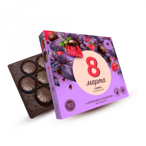 Зефир "Клубника и Базилик" в глазури  ароматизированный 225гр -8 марта