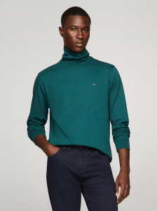 Long-Sleeve Interlock Turtleneck