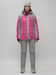 Горнолыжный костюм женский розового цвета 02272R