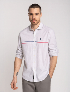 LONG SLEEVE ENGINEERED STRIPE POPLIN SHIRT