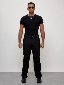 Брюки утепленный мужской зимние спортивные черного цвета 21137Ch