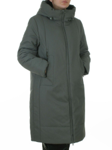 M-2479 GRAY/GREEN Пальто зимнее женское (верблюжья шерсть)
