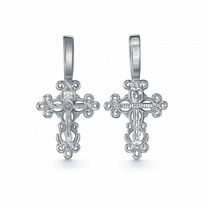 Крест из серебра литье с фианитом