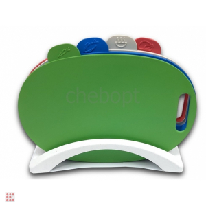 Набор досок разделочных 4 шт с маркерами на подставке 