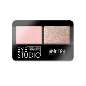 Тени для век двойные EYE STUDIO Alvin D`or многоцветный 03 Молочно-розовый,коричнево-золотистый
