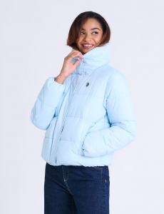 WIDE COLLAR QUILTED PUFFER JACKET