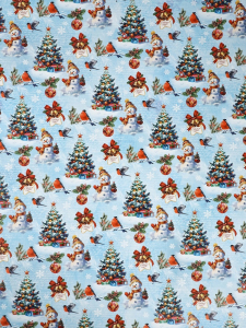 Бумага упаковочная новогодняя глянцевая «Снеговичок», 70?100 см