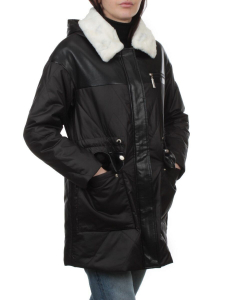 M24-096 BLACK Куртка демисезонная женская (100 гр. холлофайбер)