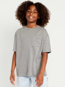Oversized Short-Sleeve Pocket T-Shirt for Boys