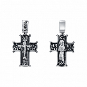 Крест (свт. Николай) из серебра литье частичное чернение