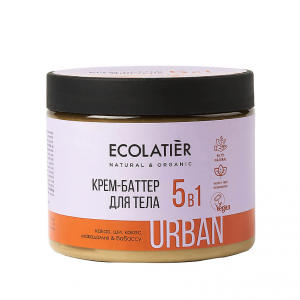 Ecolatier URBAN Крем-баттер д/тела 5в1 Какао,Ши,Кокос,Макадамия&Бабасу 380мл банка