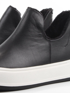 01-XKL24-068R BLACK Ботинки демисезонные женские (натуральная кожа, байка)